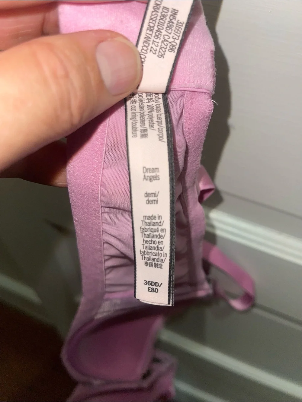 Victoria’s Secret Dream Angels Lined Demi Bra 36DD Embroidered Pink Floral